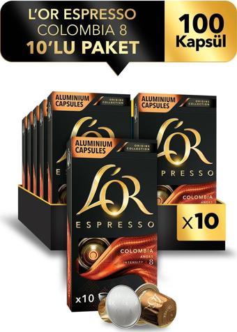 L'OR Espresso Origin Colombia Kapsül Kahve 10 x 10 Paket ( 100 Adet )