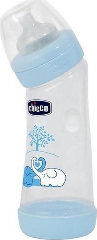 Chicco Eğimli Biberon 250 ml - Mavi