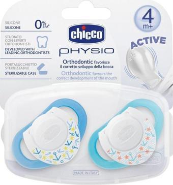 Chicco Physio Silikon Emzik 4m+ 2'li - Mavi