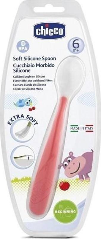 Chicco Silikon Kaşık Pembe +6 Ay