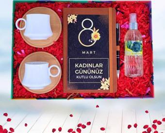 Kurumsal Kadınlar Günü Hediyesi 8 Mart, Ajanda, Fincan, Kalem, Kolonya