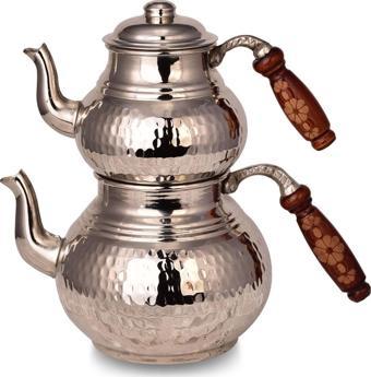 Cobper Premium Collection Teatime Bakır Çaydanlık Büyük Boy Nikel