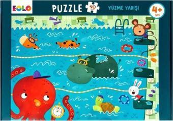 Eolo Yayıncılık 40 Parça Yer Puzzle – Yüzme Yarışı - - Kolektif Kitabı - Eolo
