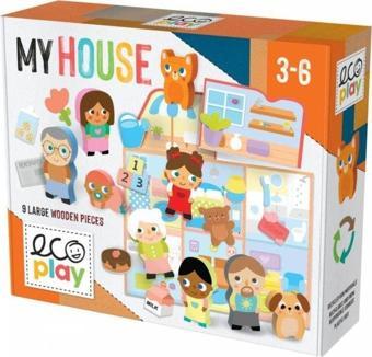 Headu Ecoplay My House Ahşap Parçalı Eşleme Puzzle 3-6 Yaş