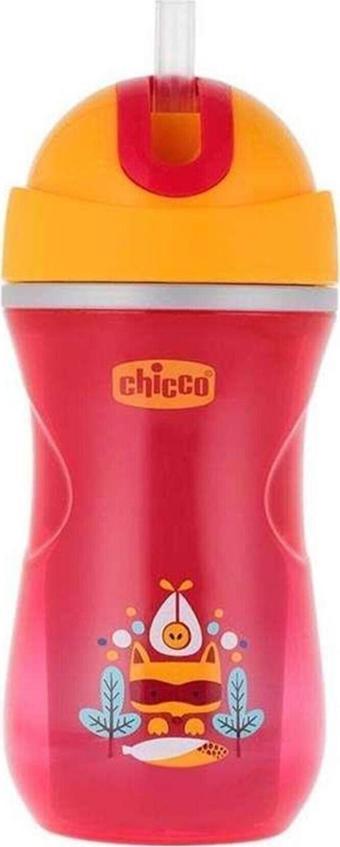 Chicco Isı Yalıtımlı Spor Bardak Pipetli 14 Ay+ Kırmızı Turuncu Kapak