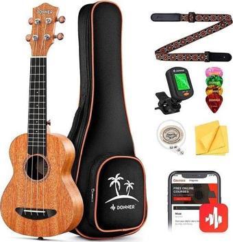 Donner DUS-100 Soprano Ukulele Seti (Natural)