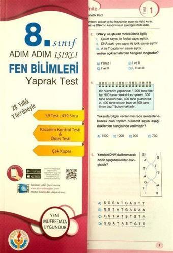 8. Sınıf Adım Adım Işıklı Fen Bilimleri Yaprak Test - Işıklı Yayıncılık