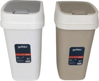 Gondol Sabrina Kapaklı Çöp Kovası, Plastik 10 Lt Kombin Renkli 