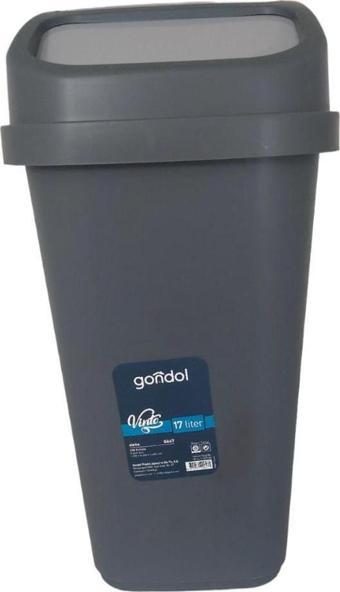 Gondol Vinto Kapaklı Çöp Kovası, Plastik 17 Lt Kombin Renkli 