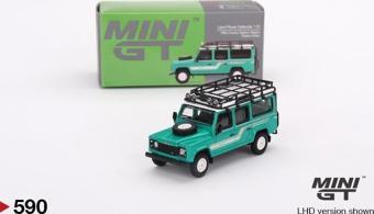 Mini GT Land Rover Defender 110 1985 County Station Wagon Trident Green - 590