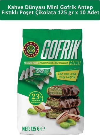 Kahve Dünyası Mini Gofrik Antep Fıstıklı Poşet Çikolata 125 gr x 10 Adet