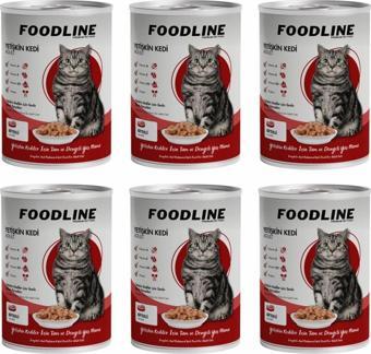 Foodline Biftekli Yetişkin Kedi Konservesi 400 Gr x 6 Adet