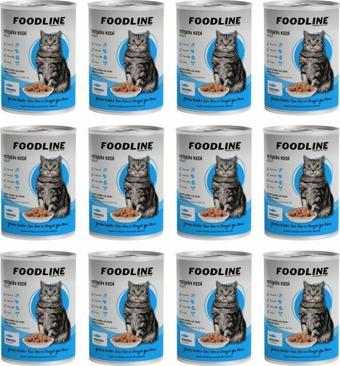 Foodline Somonlu Yetişkin Kedi Konservesi 400 Gr x 12 Adet