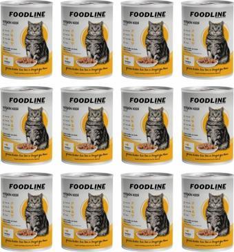 Foodline Tavuklu Yetişkin Kedi Konservesi 400 Gr x 12 Adet