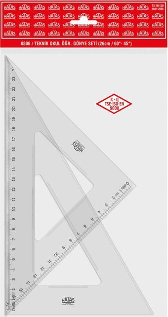 Hatas Teknik Okul Gönye Seti 26cm 0806