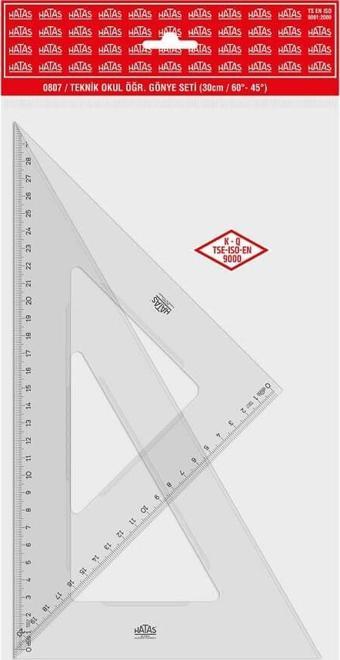 Hatas Teknik Okul Gönye Seti 30cm 0807