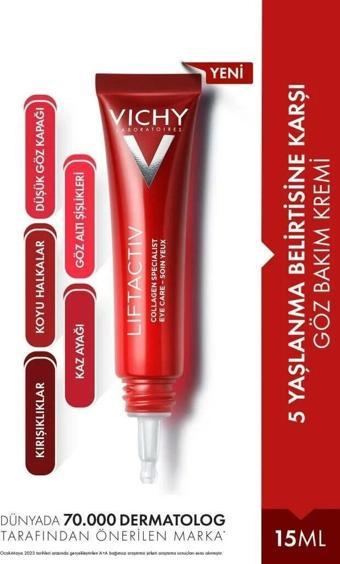 Vichy Liftactive Collagen Specialist Yaşlanma Belirtilerine Karşı Göz Bakım Kremi 15 ml