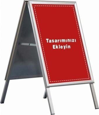 Projeneon B2 50 x 70 Cm Alüminyum Çift Taraflı Kaldırım Reklam Poster A Pano