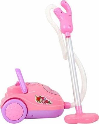 Çocuklar İçin Pilli Ve Işıklı Elektrik Süpürgesi Pembe Can Ali Toys