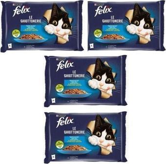 Felix Multipack Somonlu ve Ton Balıklı Yetişkin Kedi Yaş Maması 4X85 gr - 4 Adet