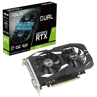 ASUS DUAL-RTX3050-O6G  6GB, GDDR6, 96Bit, 1xHDMI, 1xDP, 1xDVI GAMING Ekran Kartı