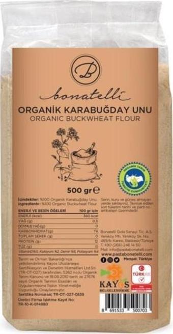 Bonatelli Organik Karabuğday Unu 500 g ℮