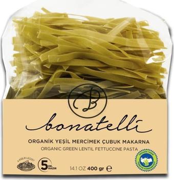 Bonatelli Organik Yeşil Mercimek Çubuk Makarna 400 g ℮