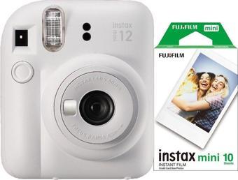 Instax Mini 12 Fotoğraf Makinesi+Askı+pil +10’lu film (BEYAZ)