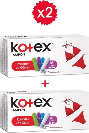 Kotex Tampon 16'lü Süper - 2'li Paket