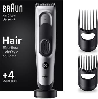 Braun Series 7 HC7390, Erkekler İçin 17 Uzunluk Ayarına Sahip Saç Kesme Makinesi