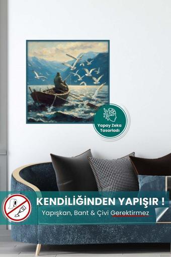 Pi Papers Balıkçı Posteri - Yapışkansız Statik Tutunan Akıllı Kağıt Poster