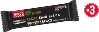 Züber Protein Bar Kakaolu 35g X 3 Adet