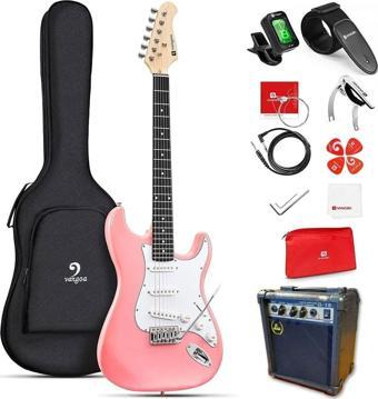 Vangoa Elektro Gitar Seti Pink