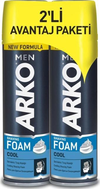 Arko Men Men Tıraş Köpüğü Cool 200 Ml 2 Li Avantaj Paketi