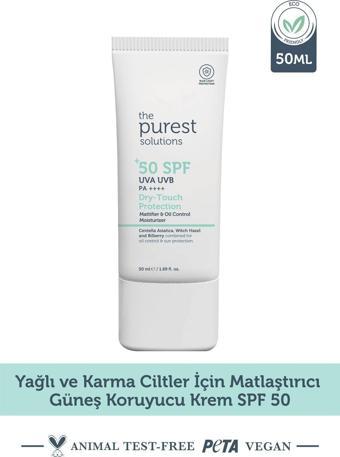 The Purest Solutions Yağlı Ve Karma Ciltler Için Matlaştırıcı Güneş Koruyucu Krem Spf 50, 50 Ml.