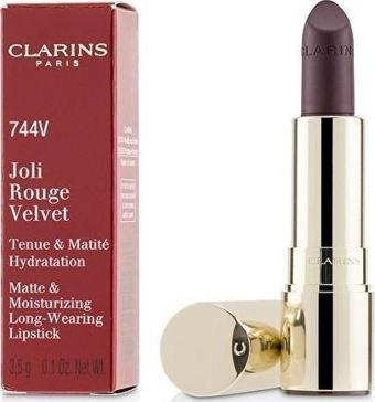 Clarins Joli Rouge Velvet Matte Lipstick 744 Plum 