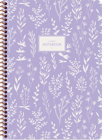 Keskin Color A4 Kareli Defter Pastel Flora - Mor
