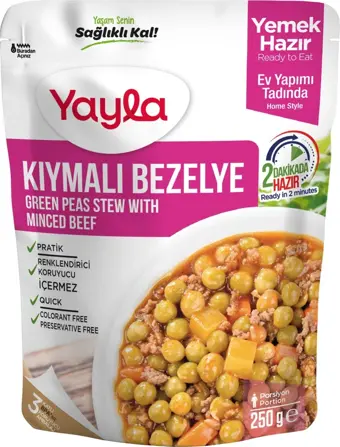 Yayla Yemek Hazır Kıymalı Bezelye 250 gr