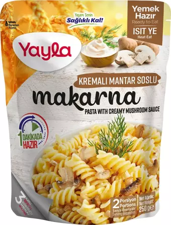 Yayla Yemek Hazır Kremalı Mantar Soslu Makarna 250 gr
