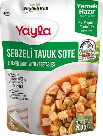 Yayla Yemek Hazır Sebzeli Tavuk Sote 200 Gr