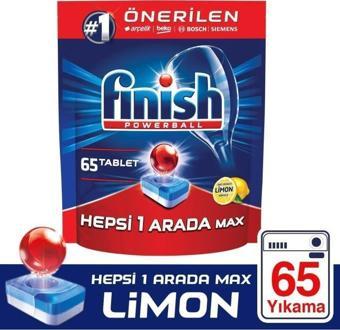 Finish Hepsi Bir Arada Limon Kokulu Bulaşık Makinesi Deterjanı 65 Tablet