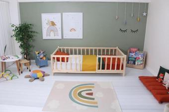 Baby Kinder Doğal Ahşap Montessori Bebek ve Çocuk Karyolası
