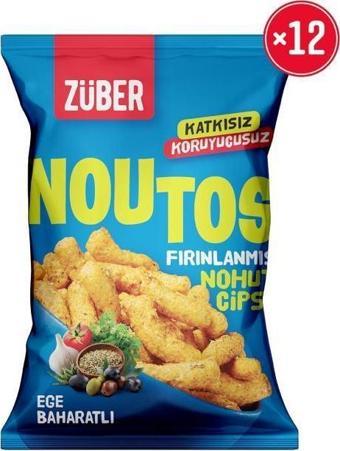 Züber Noutos Fırınlanmış Nohut Cipsi Ege Baharatlı 55 gr x 12 Paket