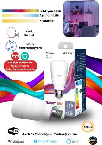 Yeelight W3 LED Akıllı Ampul E27 (Renkli)