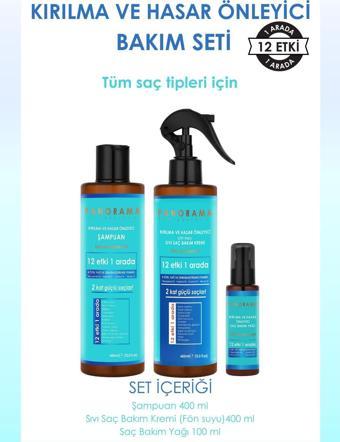 Panorama Professional Kırılma ve Hasar Önleyici Bakım Seti 400 ml Şampuan+Sıvı Saç Kremi+100 ml Saç Bak. Yağı