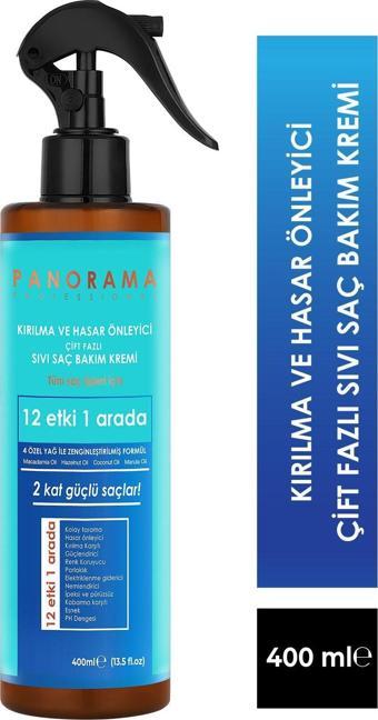 Panorama Professional Kırılma Ve Hasar Önleyici Çift Fazlı Sıvı Saç Bakım Kremi Saç Açıcı Fön Suyu 400 ml