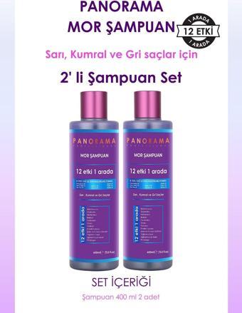 Panorama Professional Mor Şampuan ve Saç Bakım Seti 8 Özel Yağ 400ml X2 Şampuan Zengin Menekşe Pigmentleri