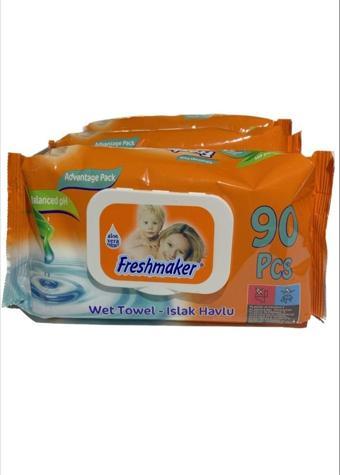 Freshmaker Islak Havlu Mendil 90 Yaprak Avantaj 3 Adet