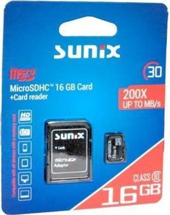 Sunix 200X Up To MB/s Class 10 MicroSHDC 16 GB Hafıza Kartı