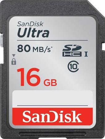 Sandisk Ultra 16GB SD 80MB/s Hafıza Kartı SDSDUNS-016G